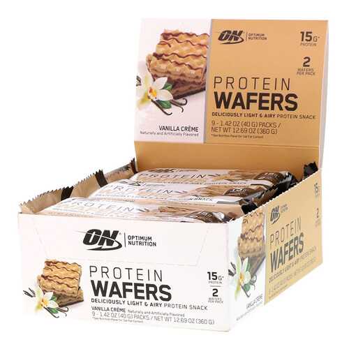 Optimum Nutrition Вафли Protein Wafers 40 г, 9 шт, вкус: ванильный крем в Спортмастер