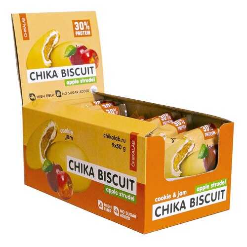 Печенье Chikalab Chika Biscuit 9 50 г, 9 шт., яблочный штрудель в Спортмастер