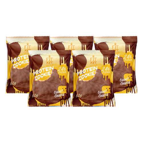 Печенье Fit Kit Chocolate Protein Cookie 5 50 г, 5 шт., cладкий сыр в Спортмастер