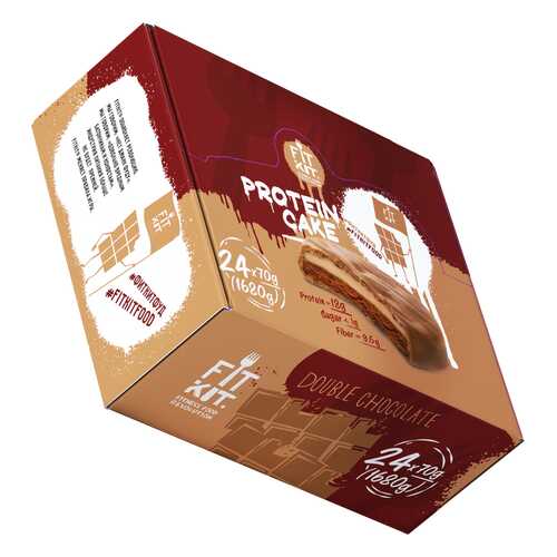 Печенье Fit Kit Protein Cake 24 70 г, 24 шт., двойной шоколад в Спортмастер