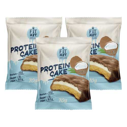 Печенье Fit Kit Protein Cake 3 70 г, 3 шт., тропический кокос в Спортмастер
