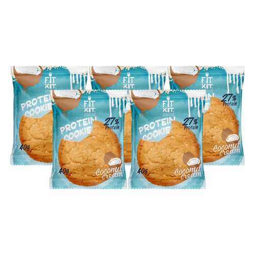 Печенье Fit Kit Protein Cookie 5 40 г, 5 шт., кокосовый крем в Спортмастер
