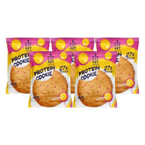 Печенье Fit Kit Protein Cookie 5 40 г, 5 шт., леденец в Спортмастер