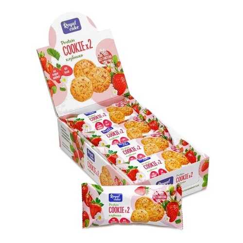 Печенье протеиновое Royal cake клубника 12 штук по 50 г в Спортмастер