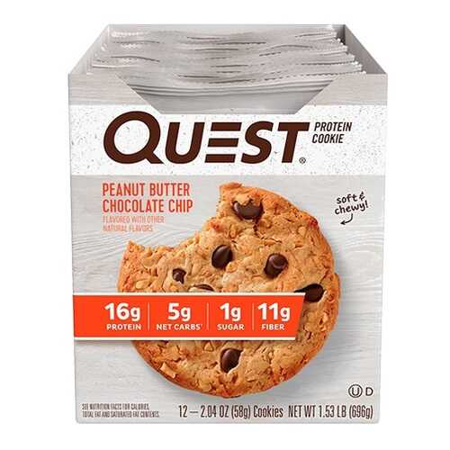 Печенье Quest Cookies, 12 шт, арахисовое масло-кусочки шоколада в Спортмастер