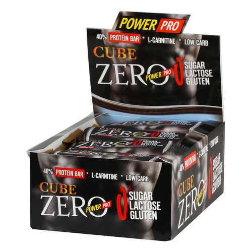 Power Pro Батончики Cube ZERO 50 г, 20 шт, вкус: крем-шоколад в Спортмастер