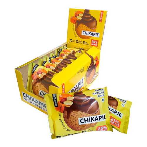 Протеиновое печенье Chikapie Bombbar CHIKALAB с начинкой арахис, упаковка 9шт по 60 г в Спортмастер