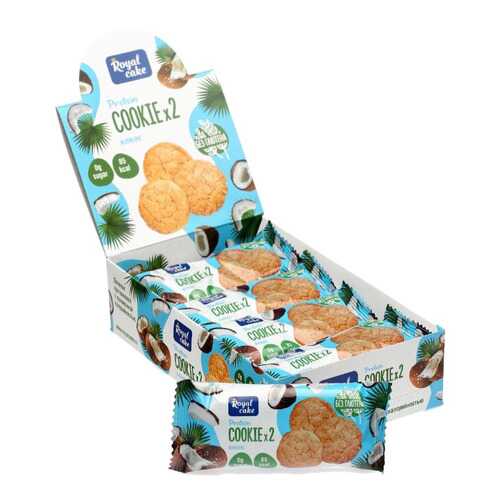 ProteinRex 25% Royal CakeRoyal Cake Cookie(*2) низкокалорийные 50 г, 12 шт, вкус: кокос в Спортмастер