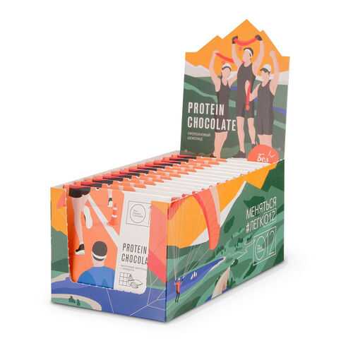 Шоколад О12 Protein Chocolate 15 50 г, 15 шт., молочный с миндалем в Спортмастер
