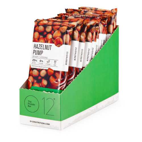 Вафли О12 The Protein Bar 12 50 г, 12 шт., фундук + шоколад в Спортмастер