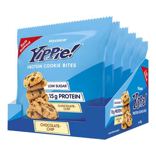 Weider Yippie! Protein Cookie Bites 50 г, 6 шт, вкус: шоколадная стружка в Спортмастер