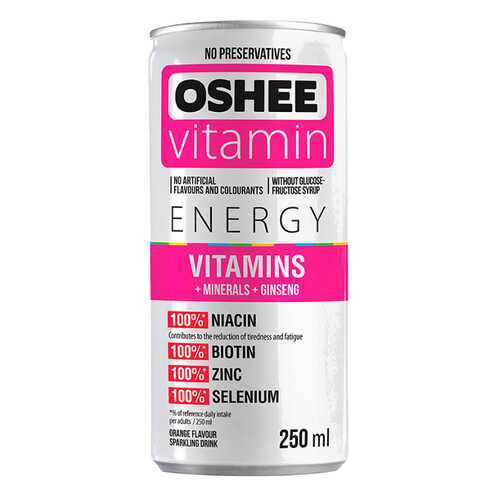 Oshee Газированный напиток OSHEE Vitamins + Minerals, 250 мл, вкус: апельсин в Спортмастер