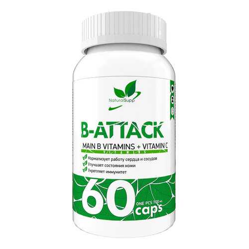 Витамины группы B NaturalSupp B-Attack 60 капсул в Спортмастер