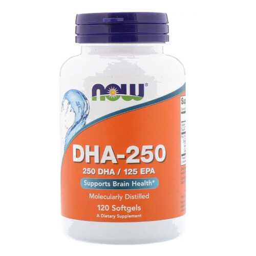 NOW DHA — 250 (250 DHA/125 EPA) (120 капсул) - докозагексаеновая кислота омега 3 в Спортмастер