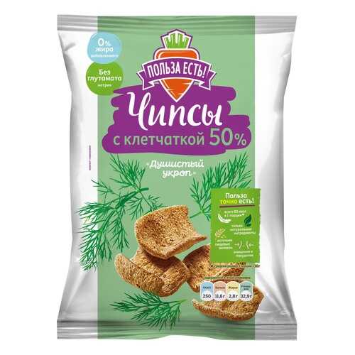 Польза Есть! Чипсы с клетчаткой, 90г (Душистый укроп) в Спортмастер