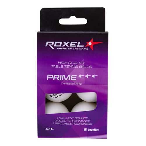 Мяч для настольного тенниса Roxel Prime 3* 6 шт., белый в Спортмастер