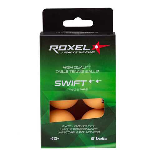 Мяч для настольного тенниса Roxel Swift 2* 6 шт., оранжевый в Спортмастер