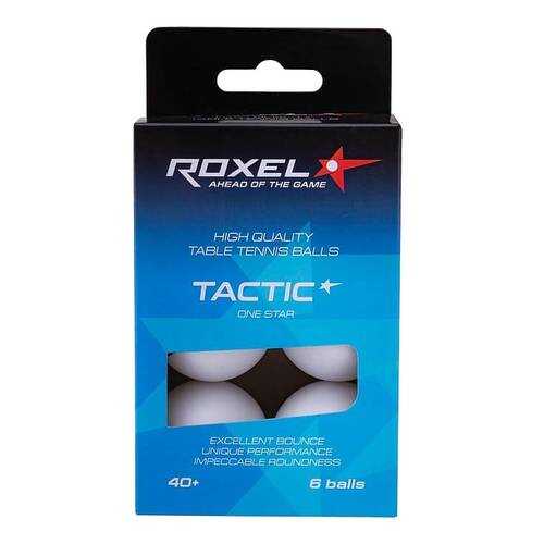 Мяч для настольного тенниса Roxel Tactic 1* 6 шт., белый в Спортмастер