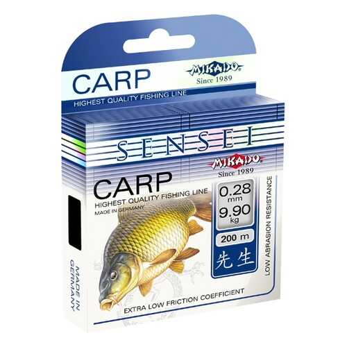 Леска монофильная Mikado Sensei Carp 0,28 мм, 200 м, 9,9 кг в Спортмастер
