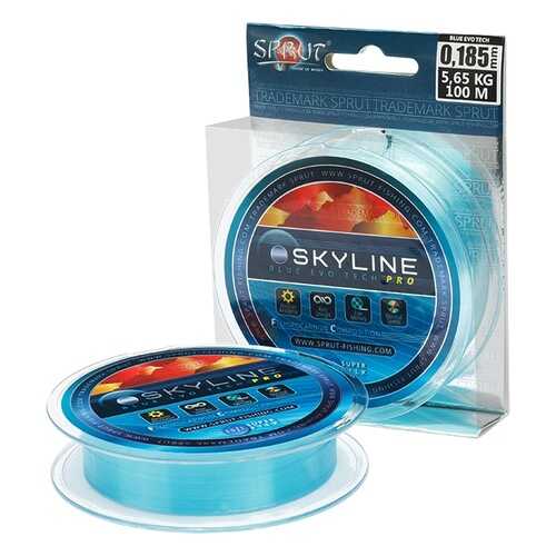 Леска монофильная Sprut Skyline Evo Tech Pro Blue 100 м, 0,185 мм, 5,65 кг в Спортмастер