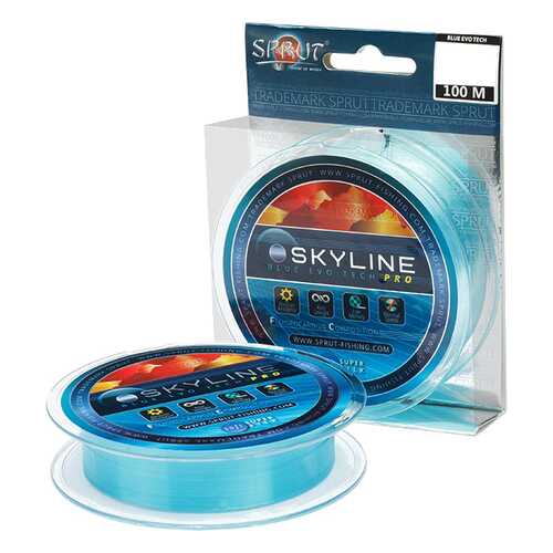 Леска монофильная Sprut Skyline Evo Tech Pro Blue 100 м, 0,505 мм, 19,65 кг в Спортмастер