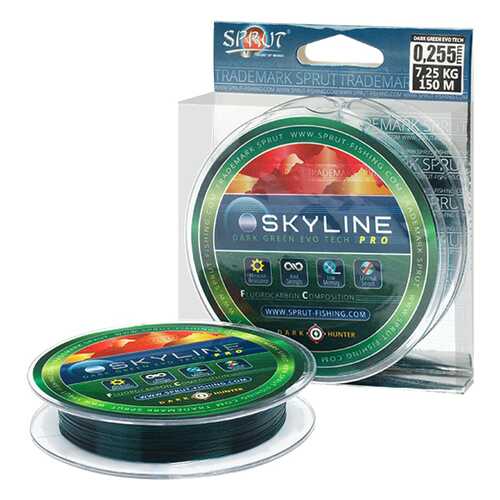 Леска монофильная Sprut Skyline Evo Tech Pro Dark Green, 150 м, 0,255 мм, 7,25 кг в Спортмастер