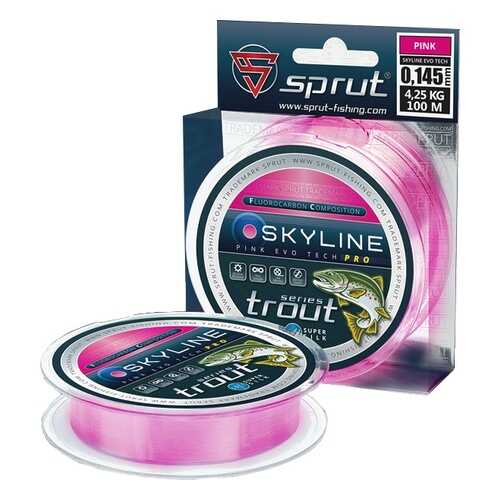Леска монофильная Sprut Skyline Evo Tech Pro Pink 100 м, 0,285 мм, 7,85 кг в Спортмастер