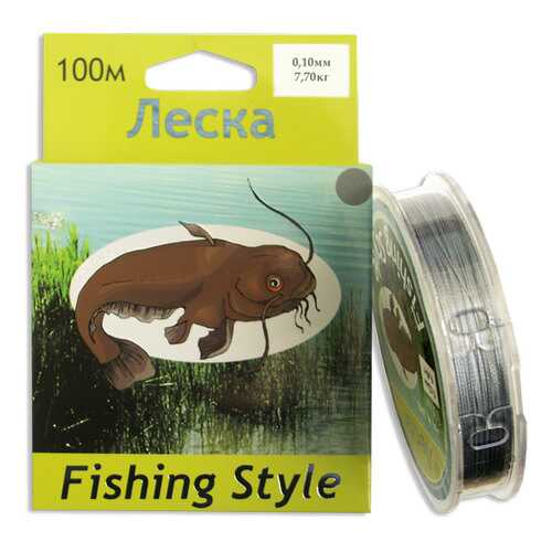 Леска плетеная Fishing Style RL2902 0,1 мм, 100 м, 7,7 кг серая в Спортмастер