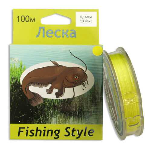 Леска плетеная Fishing Style RL2902 0,16 мм, 100 м, 13,2 кг желтая в Спортмастер