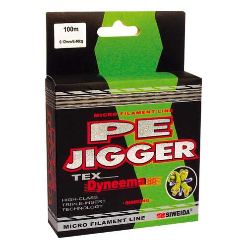 Леска плетеная Siweida PE Jigger 0,12 мм, 100 м, 6,4 кг в Спортмастер