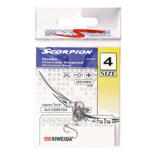 Рыболовные крючки Siweida Scorpion Iseama №4, 10 шт. в Спортмастер