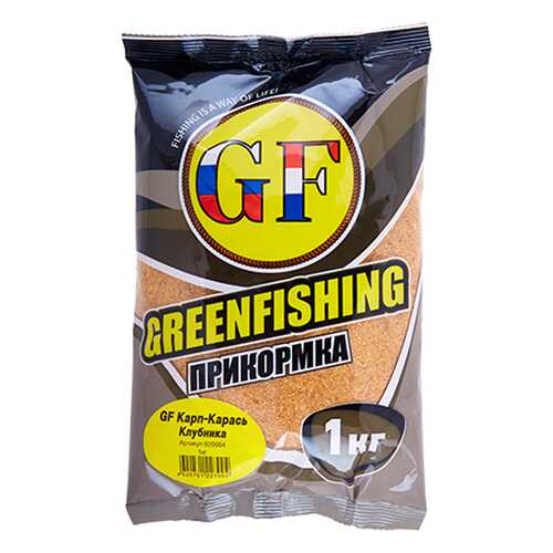 Прикормка Green Fishing Карп/Карась Клубника 1 кг в Спортмастер