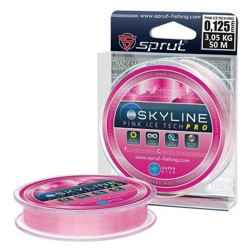 Леска монофильная Sprut Skyline IceTech Pro Pink 50 м, 0,125 мм, 3,05 кг в Спортмастер