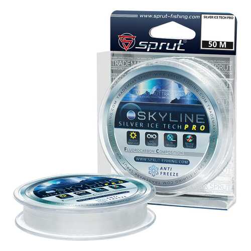 Леска монофильная Sprut Skyline IceTech Pro Silver 50 м, 0,105 мм, 2,15 кг в Спортмастер