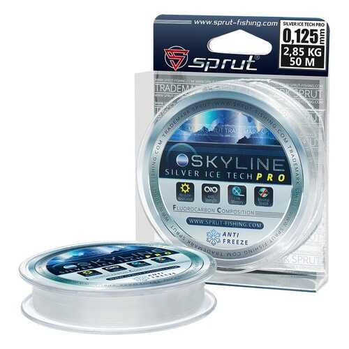 Леска монофильная Sprut Skyline IceTech Pro Silver 50 м, 0,125 мм, 3,05 кг в Спортмастер