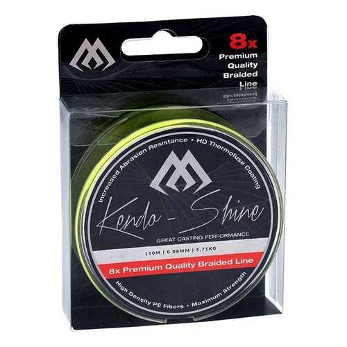 Шнур плетеный Mikado Kendo Shine 8-x HDPE 0,23 мм, 150 м, 21,75 кг yellow в Спортмастер