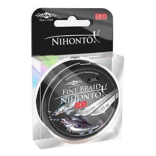 Шнур плетеный Mikado Nihonto Fine Braid 0,1 мм, 15 м, 7,7 кг black в Спортмастер