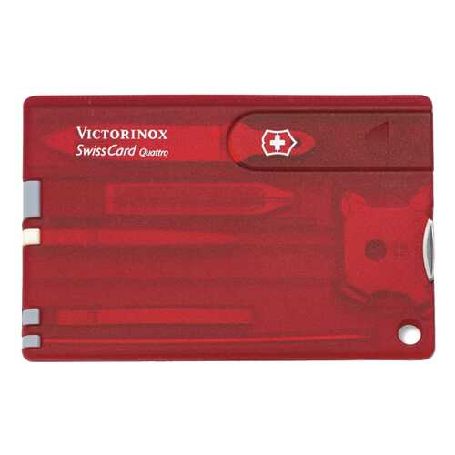 Мультитул швейцарская карточка Victorinox SwissCard Quattro 13 функций Красный в Спортмастер
