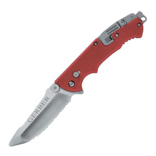 Туристический нож Gerber Hinderer Rescue красный/черный в Спортмастер