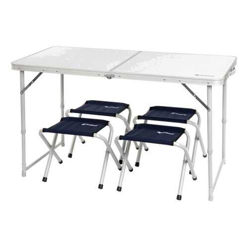 Туристический стол со стульями Nisus N-FS-21407+21124A white-silver в Спортмастер