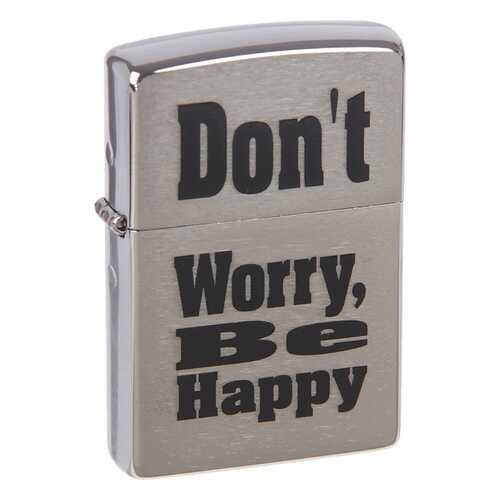 Зажигалка Zippo №200 Don't Worry Brushed Chrome в Спортмастер