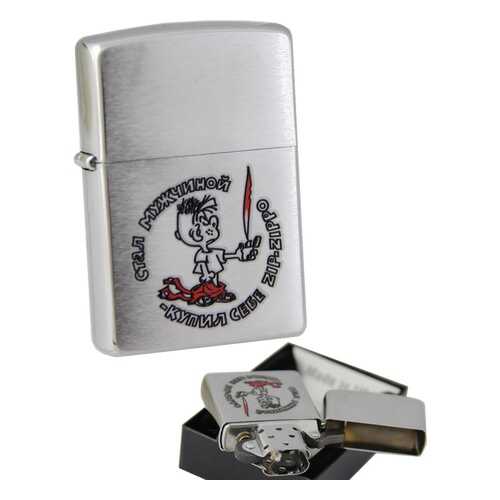 Зажигалка Zippo №200 Мальчик Brushed Chrome в Спортмастер