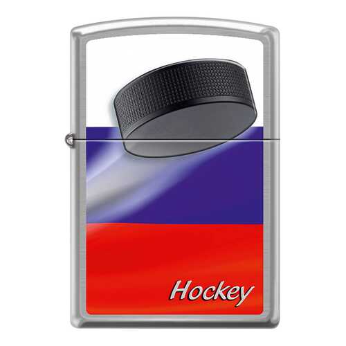 Зажигалка Zippo 200 Russian Hockey Puck Brushed Chrome в Спортмастер