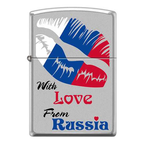 Зажигалка Zippo 205 With Love From Russia Satin Chrome в Спортмастер