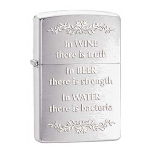 Зажигалка Zippo In Wine There Is Truth 28647 Satin Chrome в Спортмастер