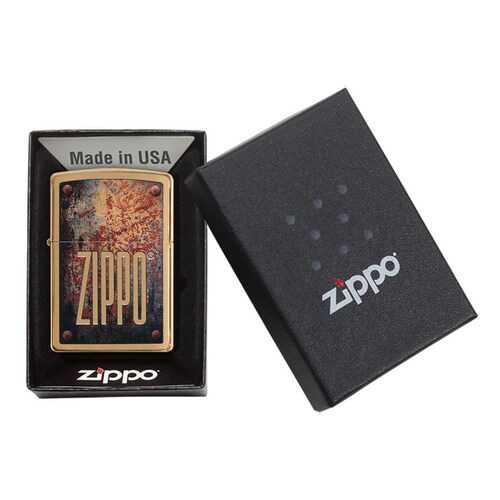 Зажигалка Zippo Rusty Plate Brushed Brass в Спортмастер