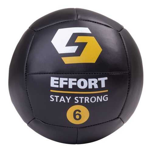 Медицинбол Effort EMD5, кожзам, 6 кг, черный в Спортмастер