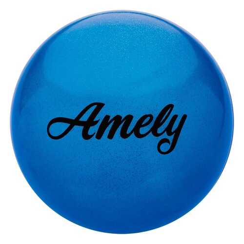 Мяч гимнастический Amely AGB-101, синий с блестками, 15 см в Спортмастер