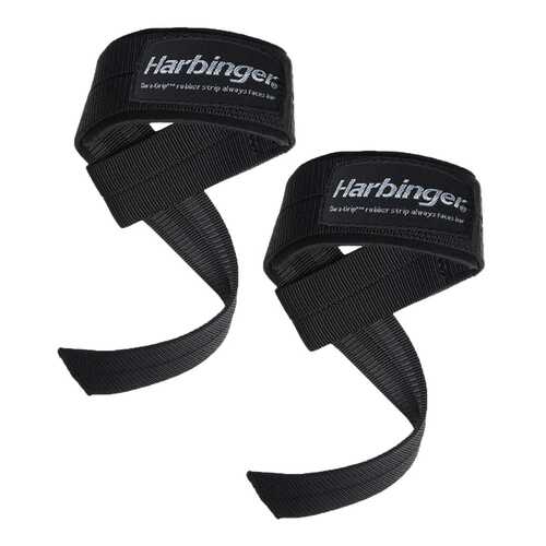 Хлопчатобумажные ремни для тяги Harbinger с подкладками на запястьях Big Grip® Black в Спортмастер
