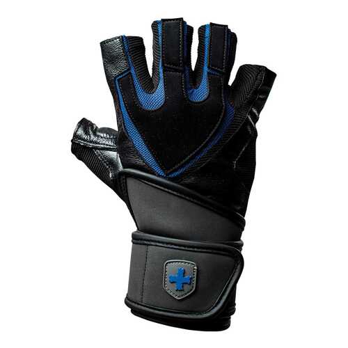 Перчатки атлетические Harbinger Training WristWrap, black/blue, L/8,5 в Спортмастер